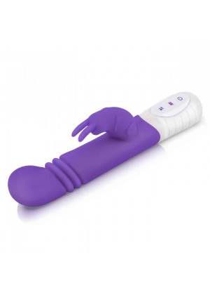 Фиолетовый массажер для G-точки Slim Shaft thrusting G-spot Rabbit - 23 см.