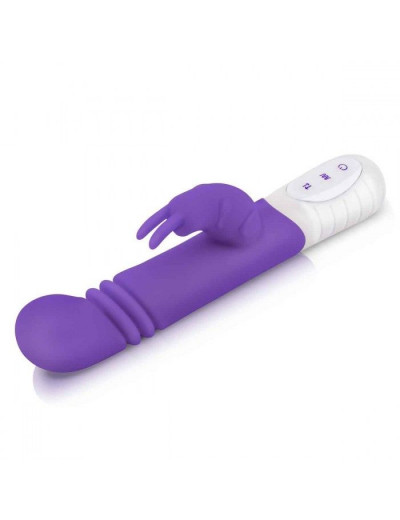 Фиолетовый массажер для G-точки Slim Shaft thrusting G-spot Rabbit - 23 см.