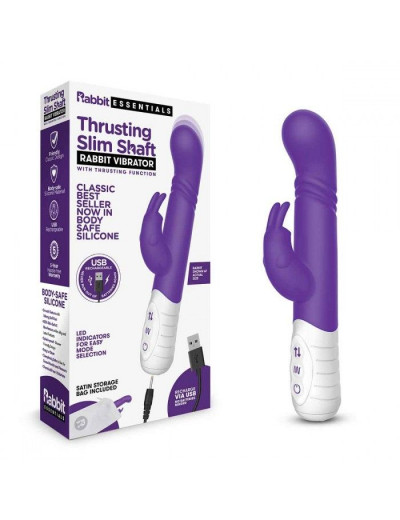 Фиолетовый массажер для G-точки Slim Shaft thrusting G-spot Rabbit - 23 см.