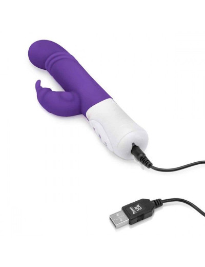 Фиолетовый массажер для G-точки Slim Shaft thrusting G-spot Rabbit - 23 см.