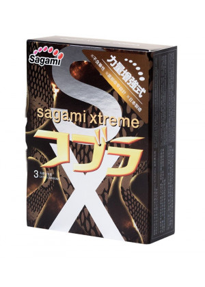 Суженные к основанию презервативы Sagami Xtreme Cobra - 3 шт.