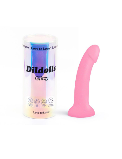 Фаллоимитатор из жидкого силикона Dildolls Glitzy - 17,6 см.