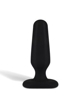 Черный анальный плаг из силикона Seamless Silicone Butt Plug - 7,5 см.