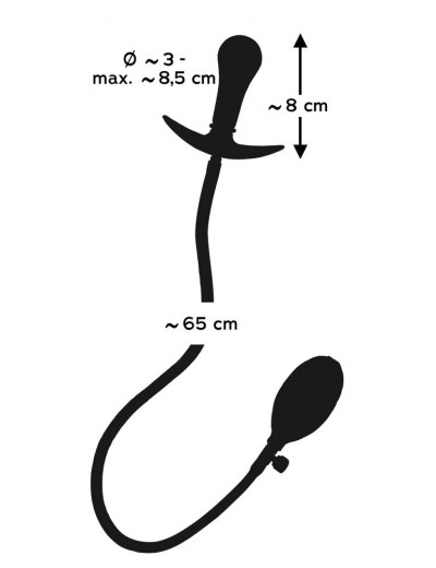 Черная анальная втулка-расширитель Inflatable Plug