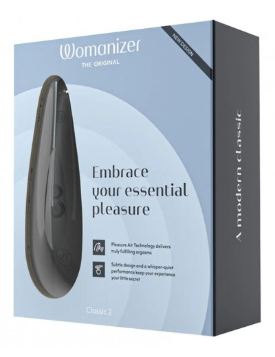 Черный бесконтактный стимулятор клитора Womanizer Classic 2