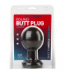 Круглая черная анальная пробка Classic Round Butt Plugs Large - 12,1 см.