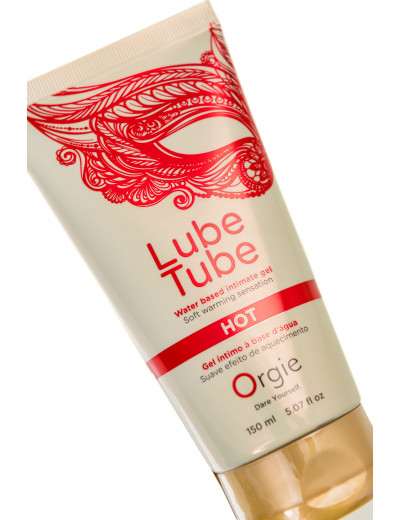 Интимный гель на водной основе Lube Tube Hot с разогревающим эффектом - 150 мл.