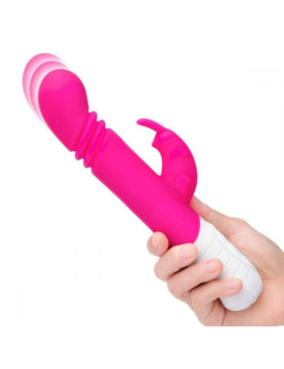 Розовый массажер для G-точки Slim Shaft thrusting G-spot Rabbit - 23 см.