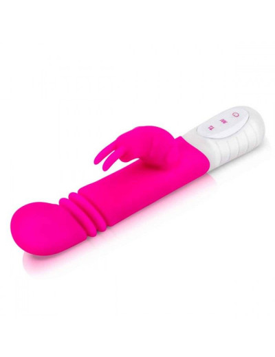 Розовый массажер для G-точки Slim Shaft thrusting G-spot Rabbit - 23 см.