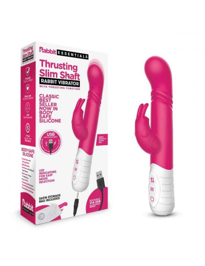 Розовый массажер для G-точки Slim Shaft thrusting G-spot Rabbit - 23 см.