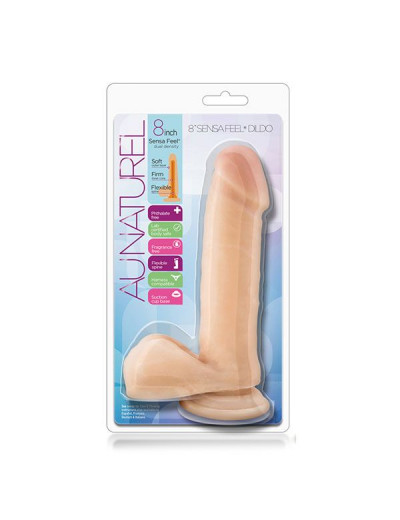 Телесный фаллоимитатор 8 Inch Sensa Feel Dildo - 20,3 см.