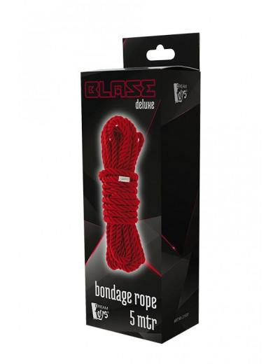 Красная веревка для шибари DELUXE BONDAGE ROPE - 5 м.