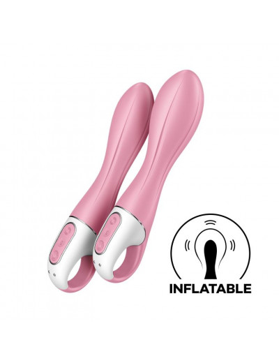 Розовый вибромассажер с функцией расширения Air Pump Vibrator 2 - 20,9 см.