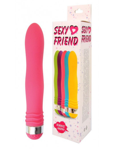 Розовый эргономичный вибратор Sexy Friend - 17,5 см.