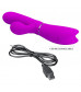 Лиловый вибратор-кролик с подвижной клиторальной щеточкой Clitoris Vibrator - 20,8 см.