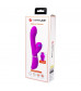 Лиловый вибратор-кролик с подвижной клиторальной щеточкой Clitoris Vibrator - 20,8 см.