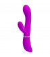 Лиловый вибратор-кролик с подвижной клиторальной щеточкой Clitoris Vibrator - 20,8 см.