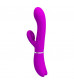 Лиловый вибратор-кролик с подвижной клиторальной щеточкой Clitoris Vibrator - 20,8 см.