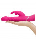 Розовый вибратор Thrusting Realistic Rechargeable Rabbit Vibrator с имитацией толчков - 22,8 см.