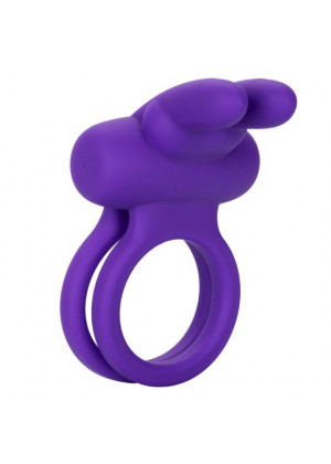 Фиолетовое двойное эрекционное кольцо Silicone Rechargeable Dual Rockin Rabbit