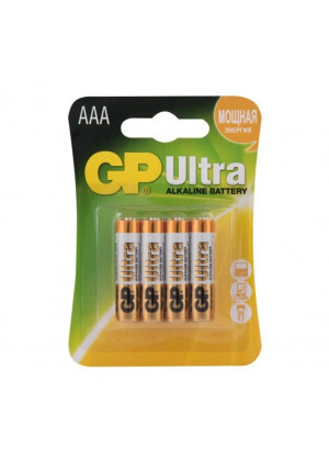 Батарейки алкалиновые GP Ultra Alkaline 24А AАA/LR03 - 4 шт.