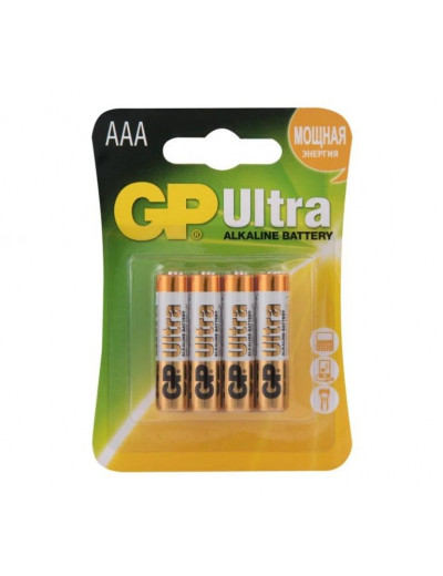 Батарейки алкалиновые GP Ultra Alkaline 24А AАA/LR03 - 4 шт.