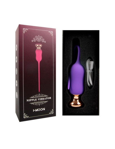 Фиолетовый тонкий стимулятор Nipple Vibrator - 23 см.