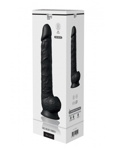 Черный фаллоимитатор-гигант XXL Dildo - 38 см.