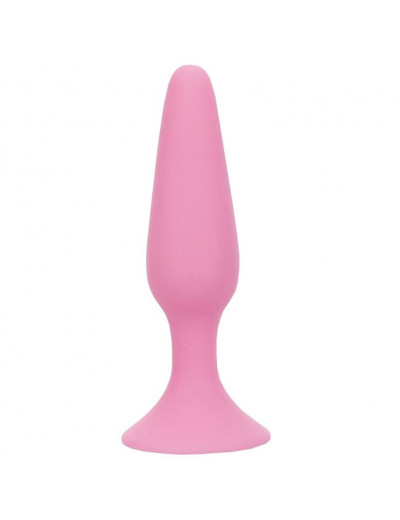 Розовая анальная пробка BEAUTIFUL BEHIND SILICONE BUTT PLUG - 11,4 см.