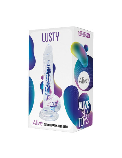 Прозрачный фаллоимитатор на присоске Lusty Jelly Dildo - 18 см.