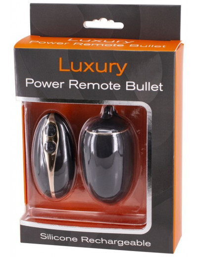 Черное виброяйцо с пультом ДУ LUXURY POWER REMOTE BULLET