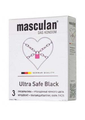 Ультрапрочные презервативы Masculan Ultra Safe Black - 3 шт.