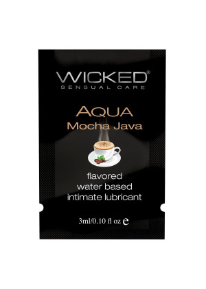 Лубрикант со вкусом кофе мокко Wicked Aqua Mocha Java - 3 мл.