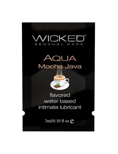 Лубрикант со вкусом кофе мокко Wicked Aqua Mocha Java - 3 мл.