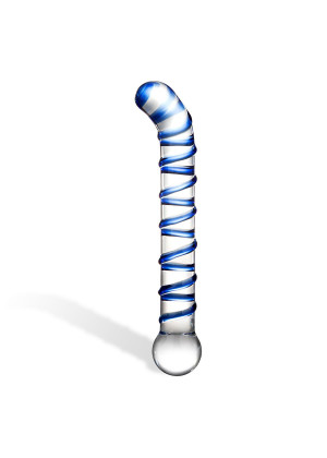 Изогнутый стеклянный фаллос G-Spot Glass Dildo - 17 см.