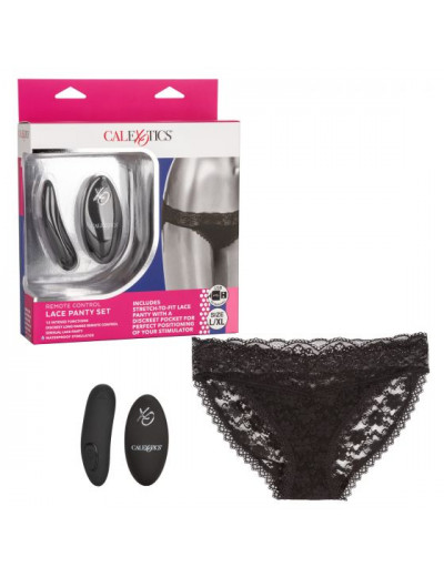 Черные кружевные трусики с вибромассажером Remote Control Panty Set L/XL