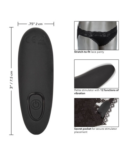 Черные кружевные трусики с вибромассажером Remote Control Panty Set L/XL