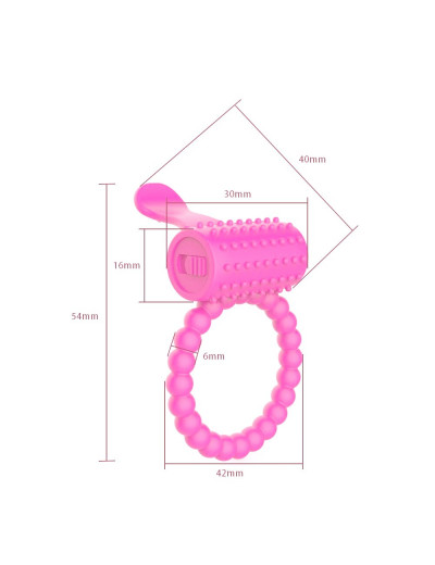 Розовое силиконовое эрекционное кольцо с вибрацией и язычком