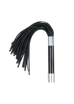 Черная плеть Easytoys Flogger With Metal Grip - 38 см.