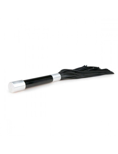 Черная плеть Easytoys Flogger With Metal Grip - 38 см.